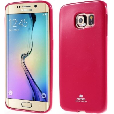 Samsung Galaxy S6 Edge (G925) Mercury tamsiai rožinis kieto silikono tpu dėklas - nugarėlė / Priedai.lt