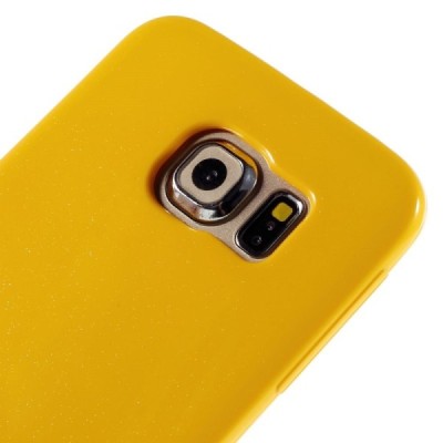 Samsung Galaxy S6 Edge (G925) Mercury geltonas kieto silikono tpu dėklas - nugarėlė / Priedai.lt