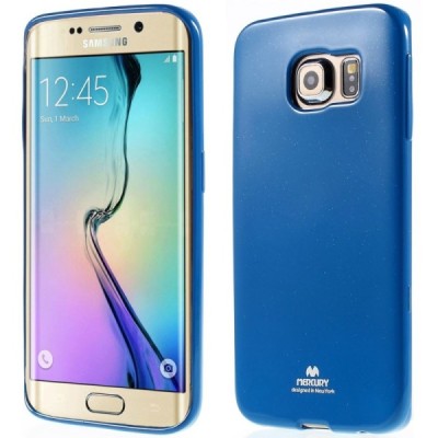 Samsung Galaxy S6 Edge (G925) Mercury tamsiai mėlynas kieto silikono tpu dėklas - nugarėlė / Priedai.lt