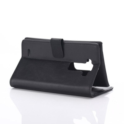 LG G Flex 2 H955 atverčiamas juodas odinis retro dėklas - piniginė / Priedai.lt