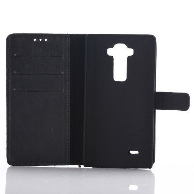 LG G Flex 2 H955 atverčiamas juodas odinis retro dėklas - piniginė / Priedai.lt