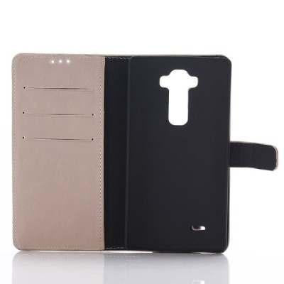 LG G Flex 2 H955 atverčiamas smėlio spalvos odinis retro dėklas - piniginė / Priedai.lt