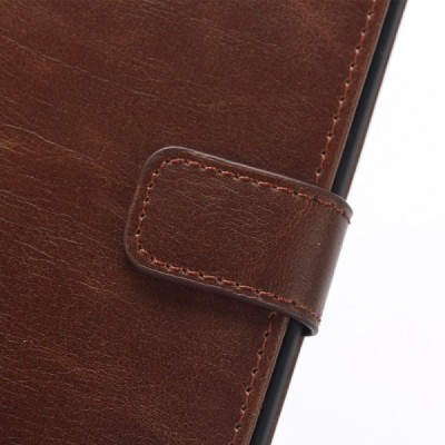 LG G Flex 2 H955 atvēramais ādas tumši brūns retro maciņš (maks) / Vacins.lv