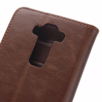 LG G Flex 2 H955 atvēramais ādas tumši brūns retro maciņš (maks) / Vacins.lv