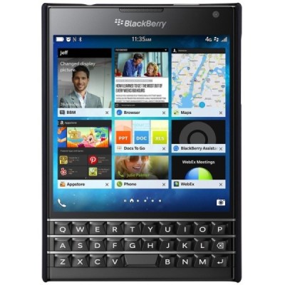 BlackBerry Passport Nillkin Frosted Shield melns plastmasas apvalks + ekrāna aizsargplēve / Vacins.lv