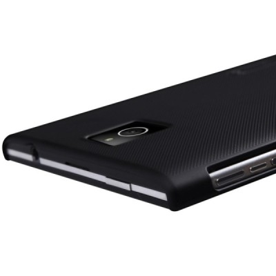BlackBerry Passport Nillkin Frosted Shield melns plastmasas apvalks + ekrāna aizsargplēve / Vacins.lv