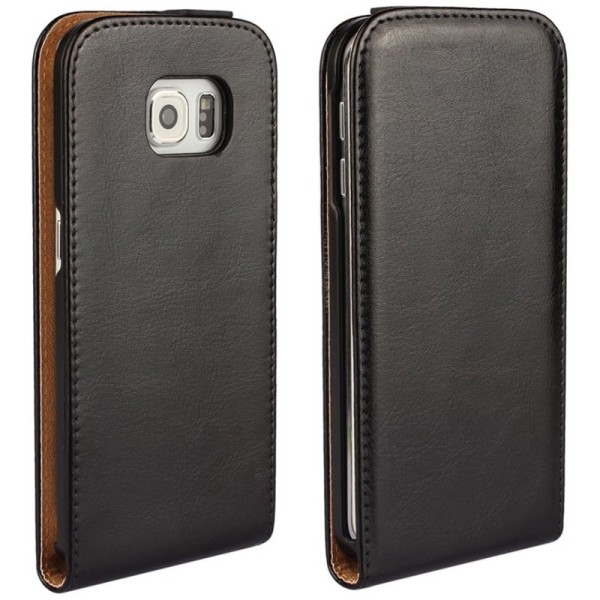 Klasisks atvēramais maciņš - melns (Galaxy S6 Edge)