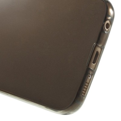 Samsung Galaxy S6 Edge (G925) skaidrus (permatomas) kieto silikono TPU ploniausias pasaulyje pilkas dėklas / Priedai.lt