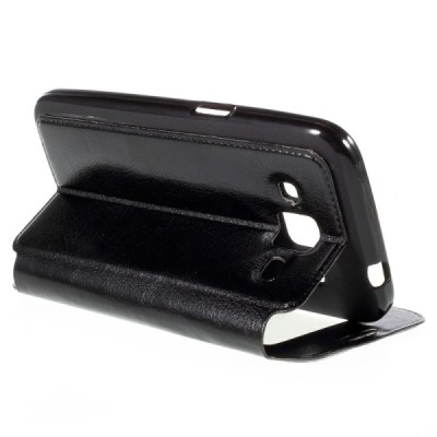 Samsung Galaxy Core Prime View Window atvēramais melns maciņš / Vacins.lv