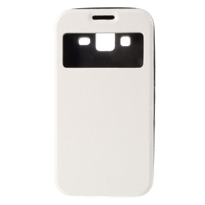 Samsung Galaxy Core Prime View Window atverčiamas baltas dėklas / Priedai.lt