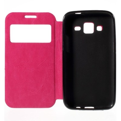 Samsung Galaxy Core Prime View Window atvēramais rozs maciņš / Vacins.lv