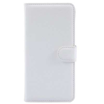 Meizu m2 note atvēramais balts ādas Litchi maciņš - maks / Vacins.lv