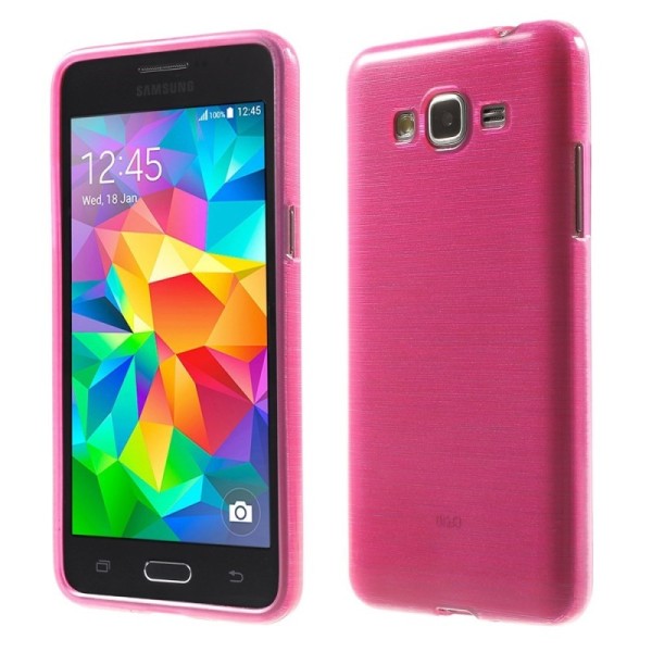 Kieto silikono (TPU) dėklas - skaidrus, rožinis (Galaxy Grand Prime)