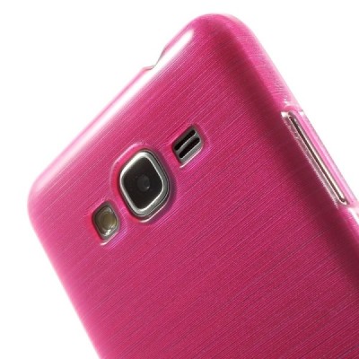 Samsung Galaxy Grand Prime (G350) skaidrus (permatomas) kieto silikono rožinis TPU dėklas - nugarėlė / Priedai.lt