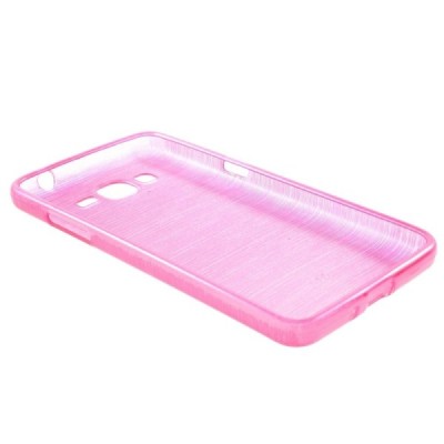 Samsung Galaxy Grand Prime (G350) skaidrus (permatomas) kieto silikono rožinis TPU dėklas - nugarėlė / Priedai.lt