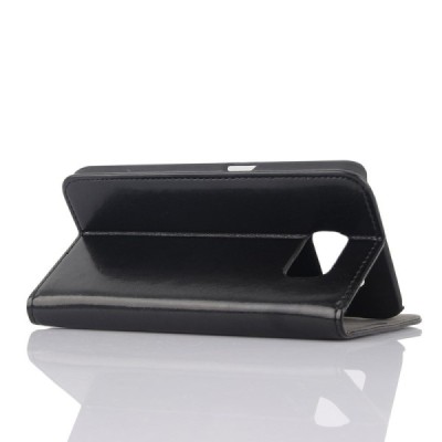 Samsung Galaxy S6 (G920) solidus atverčiamas juodas odinis dėklas - knygutė / Priedai.lt