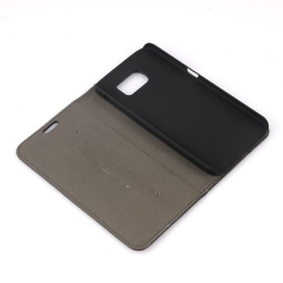 Samsung Galaxy S6 (G920) solidus atverčiamas juodas odinis dėklas - knygutė / Priedai.lt