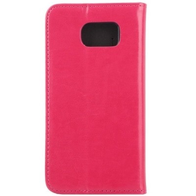 Samsung Galaxy S6 (G920) solīds atvēramais ādas rozs maciņš / Vacins.lv