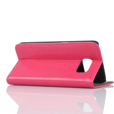 Samsung Galaxy S6 (G920) solīds atvēramais ādas rozs maciņš / Vacins.lv