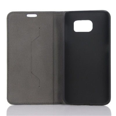 Samsung Galaxy S6 (G920) solīds atvēramais ādas zils maciņš / Vacins.lv