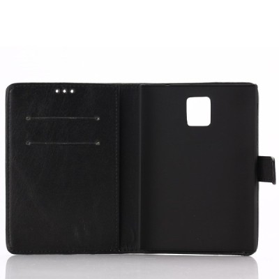 BlackBerry Passport  atvēramais ādas melns retro maciņš (maks) / Vacins.lv