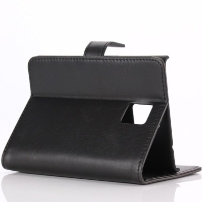 BlackBerry Passport  atvēramais ādas melns retro maciņš (maks) / Vacins.lv