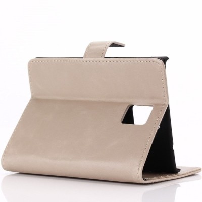 BlackBerry Passport atverčiamas smėlio (dramblio kaulo) spalvos odinis retro dėklas - piniginė / Priedai.lt