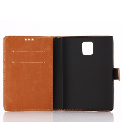 BlackBerry Passport atverčiamas šviesiai rudas odinis retro dėklas - piniginė / Priedai.lt