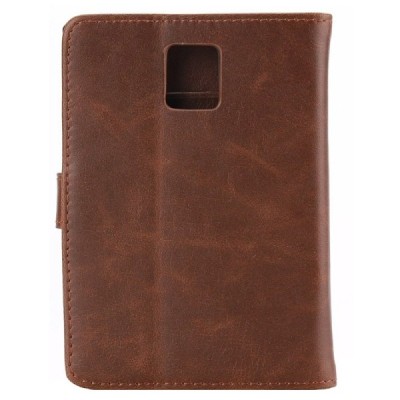 BlackBerry Passport atvēramais ādas tumši brūns retro maciņš (maks) / Vacins.lv