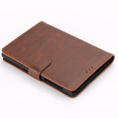 BlackBerry Passport atvēramais ādas tumši brūns retro maciņš (maks) / Vacins.lv