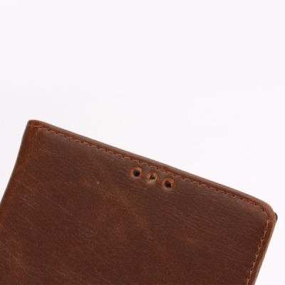 BlackBerry Passport atvēramais ādas tumši brūns retro maciņš (maks) / Vacins.lv