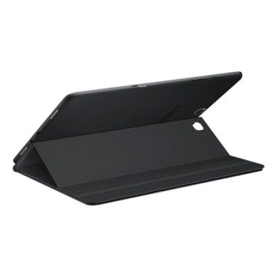 Originalus Samsung Galaxy Tab A 9.7 (T555, T550) Book Cover atverčiamas juodas odinis dėklas / Priedai.lt