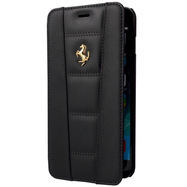 „Ferrari“ 458 atvēramais ādas maciņš - melns (iPhone 6 / 6s)