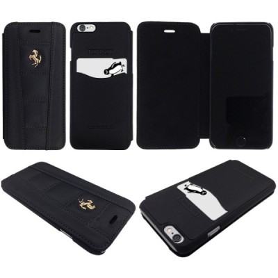 Ferrari 458 Apple iPhone 6 (6s) melns atvēramais ādas maciņš (maks) / Vacins.lv