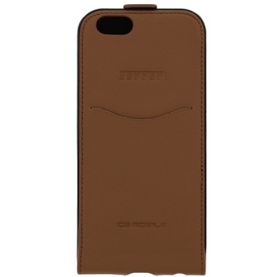 Ferrari 458 odinis Apple iPhone 6 (6s) vertikaliai atverčiamas rudas dėklas / Priedai.lt