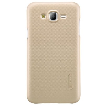 Samsung Galaxy J5 Nillkin Frosted Shield auksinis plastikinis dėklas + apsauginė ekrano plėvelė / Priedai.lt