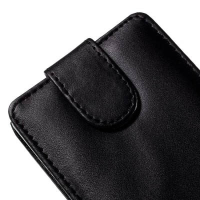 LG G4c (H525) klasisks ādas vertikāli atvēramais melns maciņš / Vacins.lv