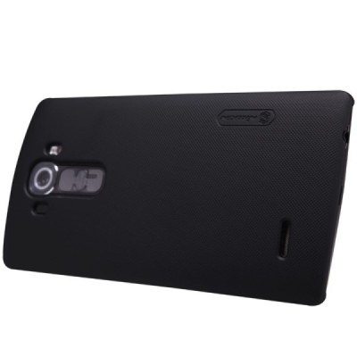 LG G4 Stylus (H635) Nillkin Frosted Shield melns plastmasas apvalks + ekrāna aizsargplēve / Vacins.lv