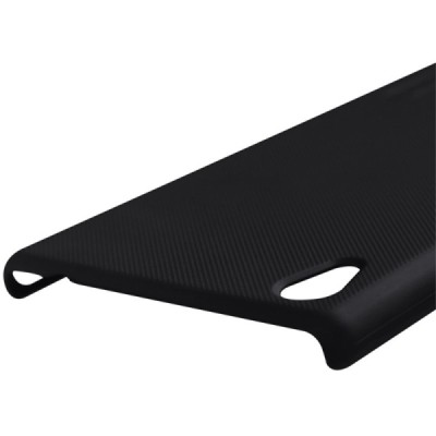 Sony Xperia M4 Aqua Nillkin Frosted Shield melns plastmasas apvalks + ekrāna aizsargplēve / Vacins.lv