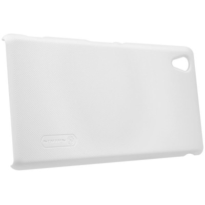 Sony Xperia M4 Aqua Nillkin Frosted Shield baltas plastikinis dėklas + apsauginė ekrano plėvelė / Priedai.lt