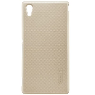 Sony Xperia M4 Aqua Nillkin Frosted Shield zelta plastmasas apvalks + ekrāna aizsargplēve / Vacins.lv