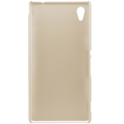 Sony Xperia M4 Aqua Nillkin Frosted Shield zelta plastmasas apvalks + ekrāna aizsargplēve / Vacins.lv