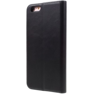 Apple iPhone 6 Plus „2in1“ solīds atvēramais ādas melns maciņš / Vacins.lv