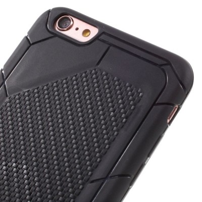 Apple iPhone 6 Plus „2in1“ solīds atvēramais ādas melns maciņš / Vacins.lv