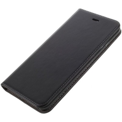 Apple iPhone 6 Plus „2in1“ solīds atvēramais ādas melns maciņš / Vacins.lv