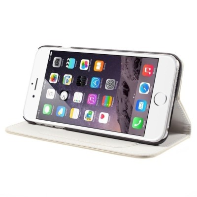 Apple iPhone 6 Plus solīds atvēramais ādas smilšains maciņš / Vacins.lv