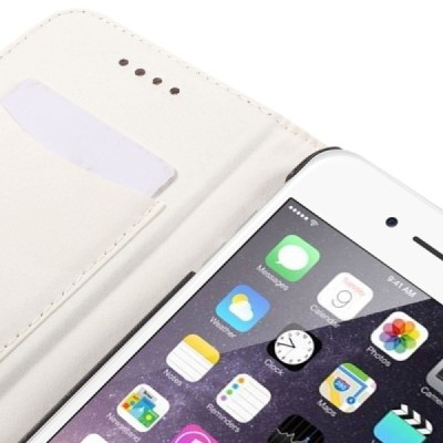 Apple iPhone 6 Plus solīds atvēramais ādas smilšains maciņš / Vacins.lv
