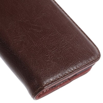 Apple iPhone 6 Plus solidus atverčiamas rudas odinis dėklas - knygutė / Priedai.lt