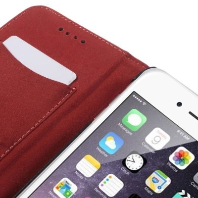 Apple iPhone 6 Plus solidus atverčiamas rudas odinis dėklas - knygutė / Priedai.lt