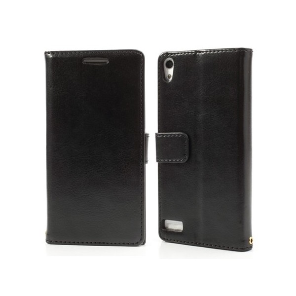 Atvērams maciņš - melns (Ascend P6)